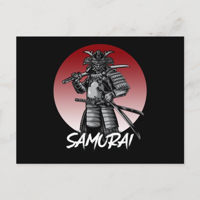 Cartão Postal Samurai Retro Perfeito Homenageado - Preto e Branc (Frente)
