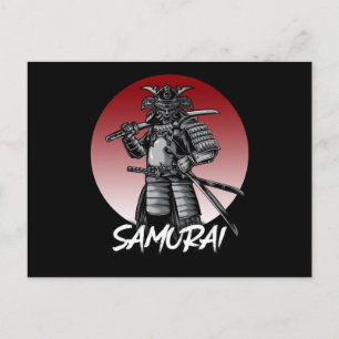 Cartão Postal Samurai Retro Perfeito Honrado - Preto e Branco