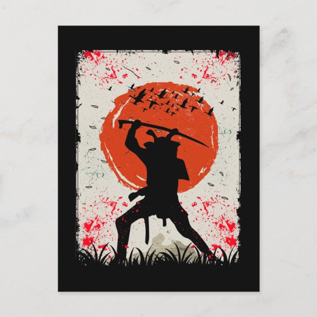 Cartão Postal Samurai Warrior Japanese Swordsman (Frente)