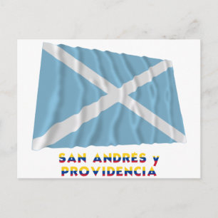 Cartão Postal San Andrés e Providencia Bandeira Agitando com Nom