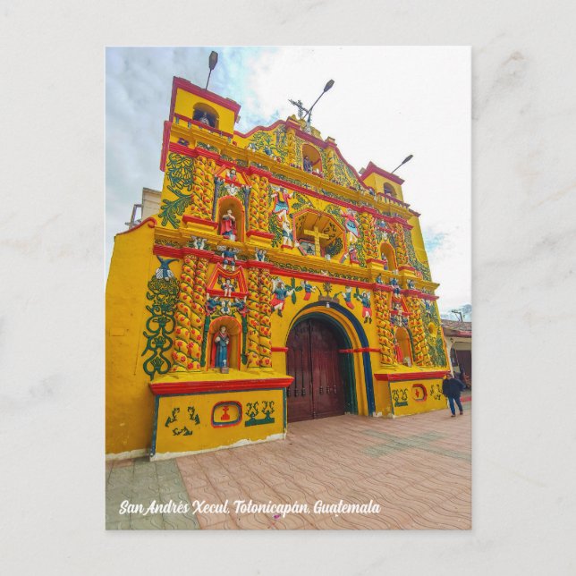 Cartão Postal San Andrés Xecul, Totonicapán, Guatemala (Frente)