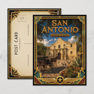 Cartão Postal San Antonio Texas Arte Deco Vintage Era de Ouro