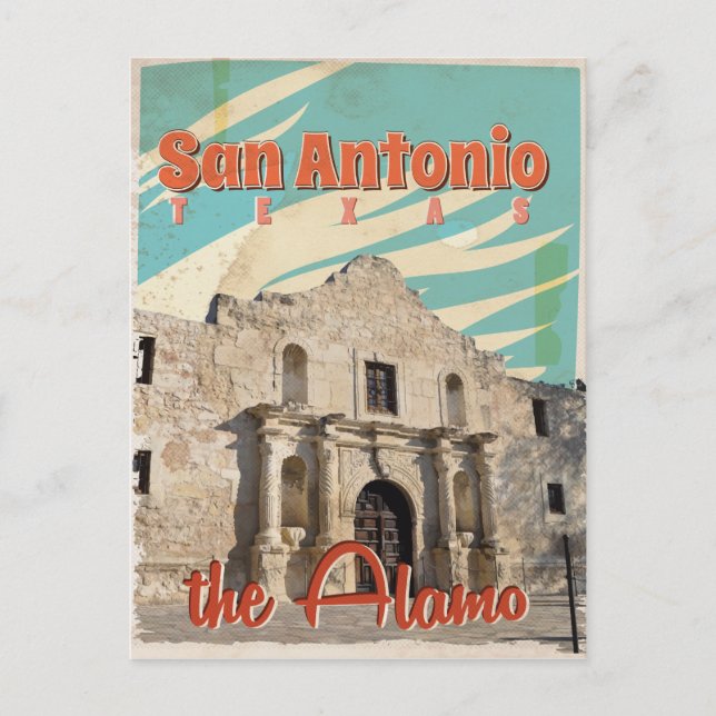 Cartão Postal San Antonio, Texas, O Poster de viagens do Áamo (Frente)