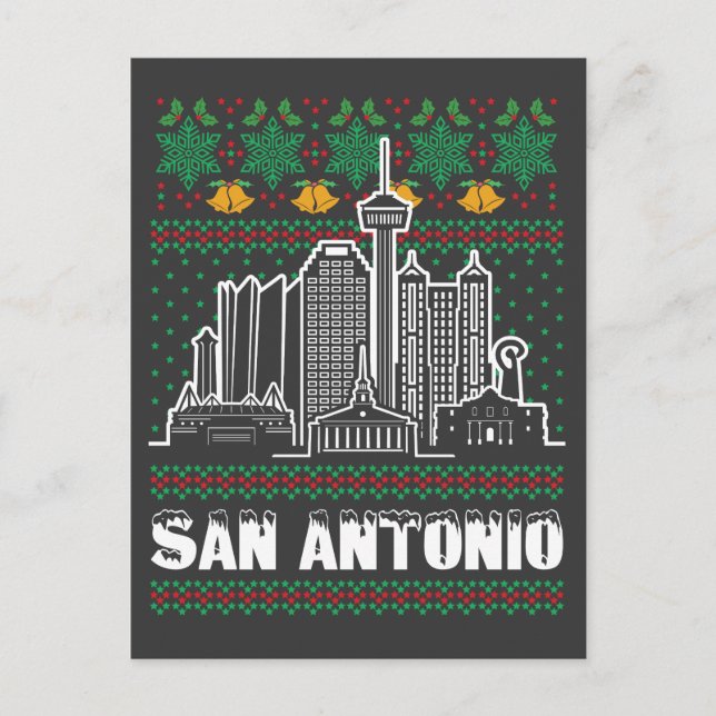Cartão Postal San Antonio Texas Ugly Christmas (Frente)