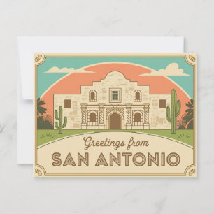 Cartão postal San Antonio Vintage Saudações de