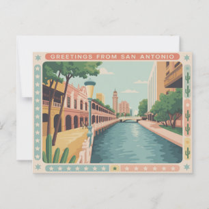 Cartão postal San Antonio Vintage Saudações de