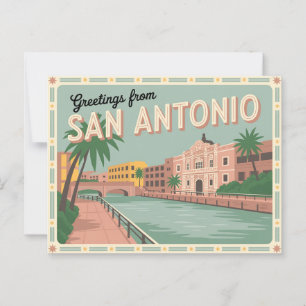 Cartão postal San Antonio Vintage Saudações de