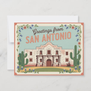 Cartão postal San Antonio Vintage Saudações de
