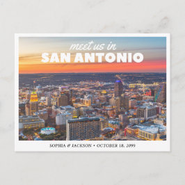 Cartão Postal San Antonio Wedding Save the Date Retro Postcard