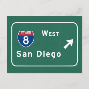 Cartão Postal San Diego I-8 West Exit Interstate California Ca -