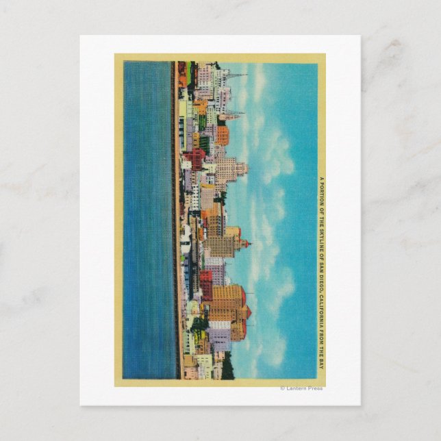 Cartão Postal San Diego Skyline da BaySan Diego, CA (Frente)