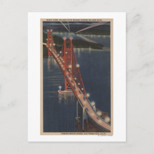 Cartão Postal San Francisco, CA - Visão Noturna da Porta do Our