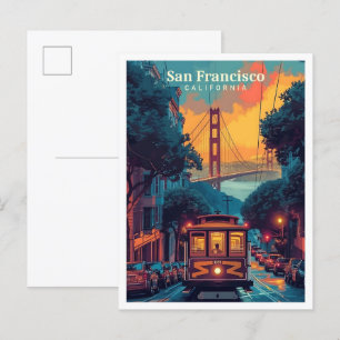 Cartão Postal San Francisco California Vintage Art Viagem