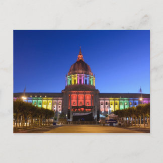 Cartão Postal San Francisco City Hall rainbow lights
