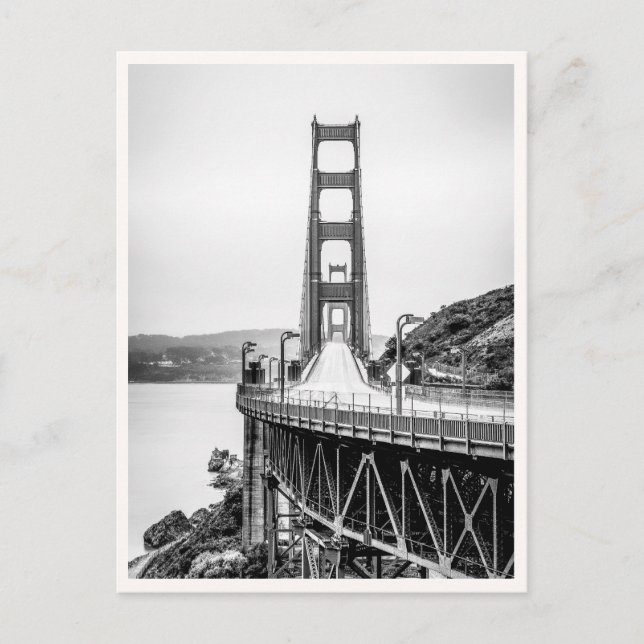 Cartão Postal San Francisco Golden Gate Bridge Black & White (Frente)