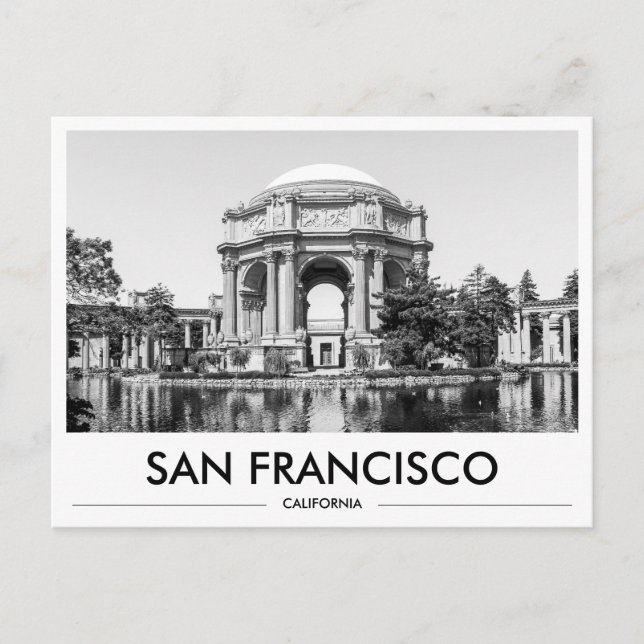 Cartão Postal San Francisco Palace of Fine Arts Black & White (Frente)