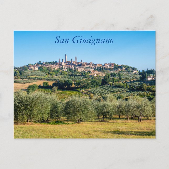 Cartão Postal San Gimignano skyline, Toscana, Itália - Cartão-po (Frente)