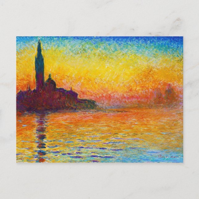 Cartão Postal San Giorgio Maggiore em Dusk Claude Monet (Frente)