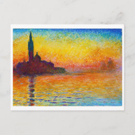 Cartão Postal San Giorgio Maggiore em Dusk Claude Monet