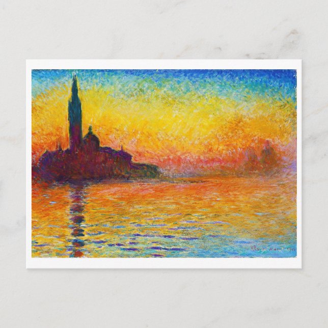 Cartão Postal San Giorgio Maggiore em Dusk Claude Monet (Frente)