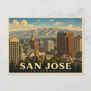 Cartão Postal San Jose Califórnia Viagem Antiga