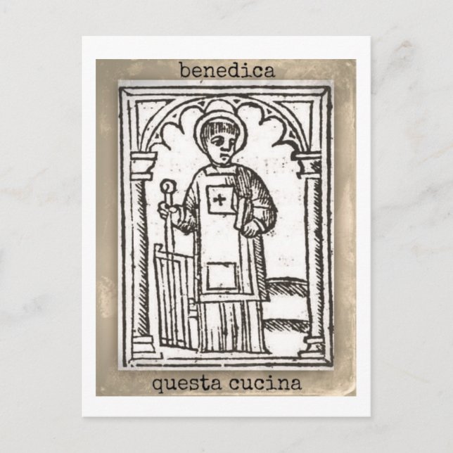 Cartão Postal San Lorenzo, abençoa esta cozinha (Frente)