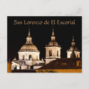 Cartão Postal San Lorenzo de El Escorial Monastery, Spain at Nig