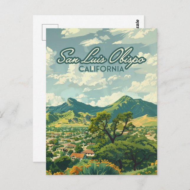 Cartão Postal San Luis Obispo SLO Retro Costa Central da Califór (Frente/Verso)