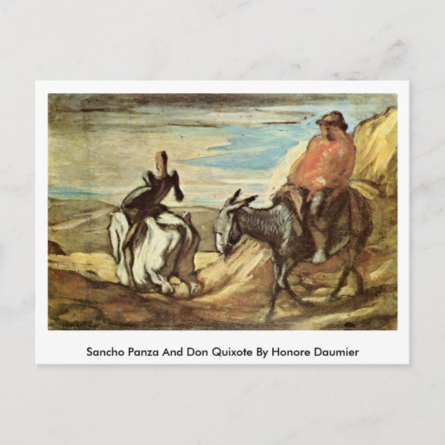 Cartão Postal Sancho Panza E Don Quixote Por Honore Daumier (Frente)