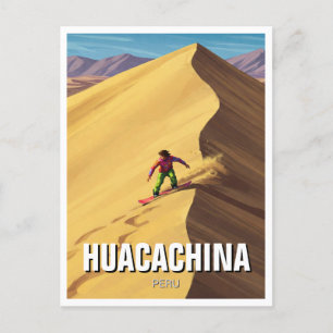 Cartão Postal Sandboard em Huacachina Viagem no Peru