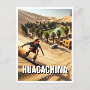 Cartão Postal Sandboarding em Huacachina Peru Viagens