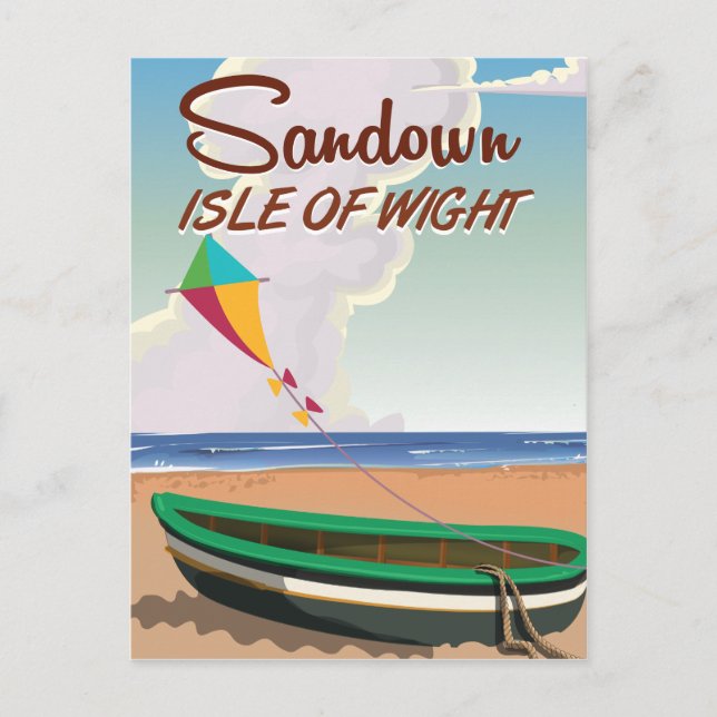 Cartão Postal Sandown, Isle of Wight viagens vintage (Frente)
