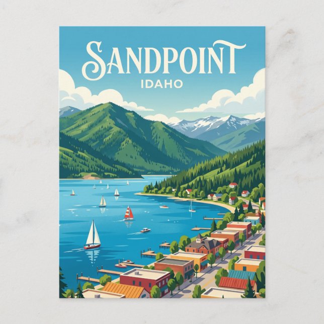 Cartão Postal Sandpoint Idaho (Frente)