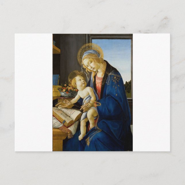 Cartão Postal Sandro Botticelli - A Virgem e a Criança (Frente)