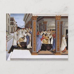 Cartão Postal Sandro Botticelli - Batismo da Rua Zenobius