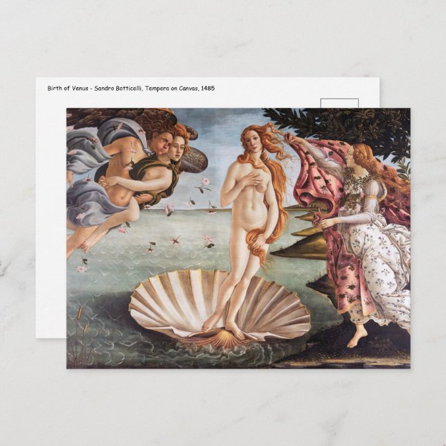 Cartão Postal Sandro Botticelli - Nascimento de Vênus (Frente/Verso)
