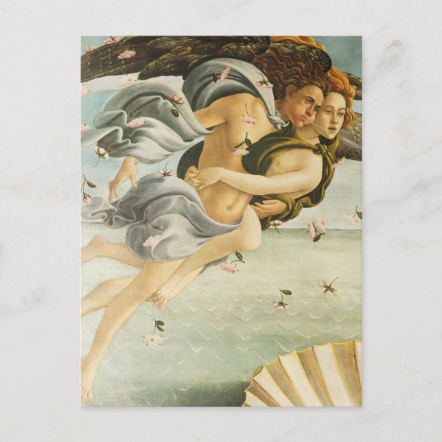 Cartão Postal Sandro Botticelli - Zephyr, o vento oeste Arte Fin (Frente)