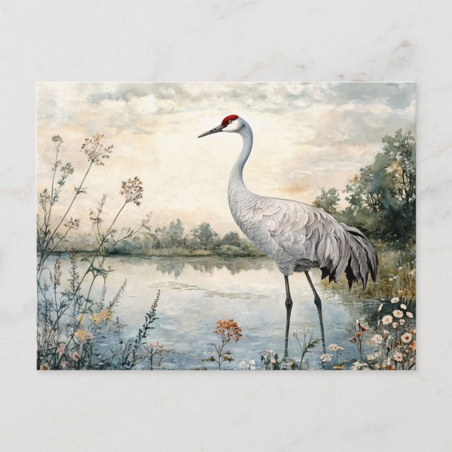 Cartão Postal Sanduíche de Aquarela em Pond (Frente)