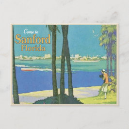 Cartão Postal Sanford Florida viagens vintage 1920