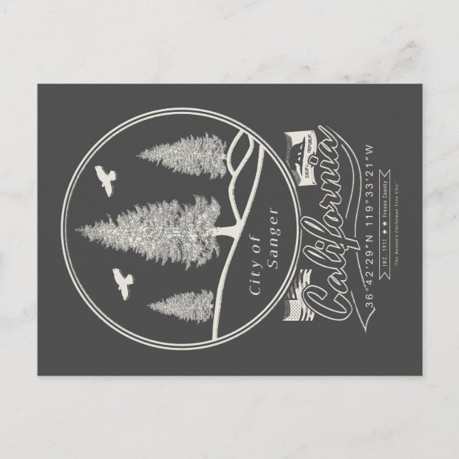 CARTÃO POSTAL SANGER FRESNO CALIFORNIA (Frente)