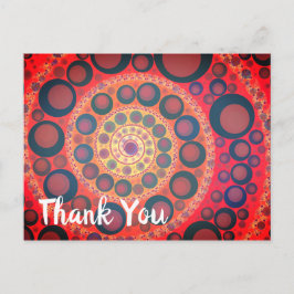 Cartão Postal Sangria Espiral Fractal Vermelho Obrigado