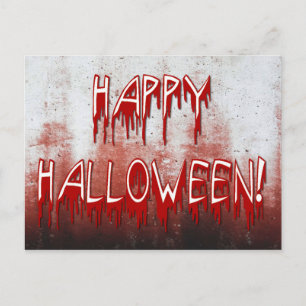 Cartão Postal Sangue Feliz de Halloween Sedado Cartaz