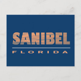 Cartão Postal Sanibel Island Florida Typographics Design