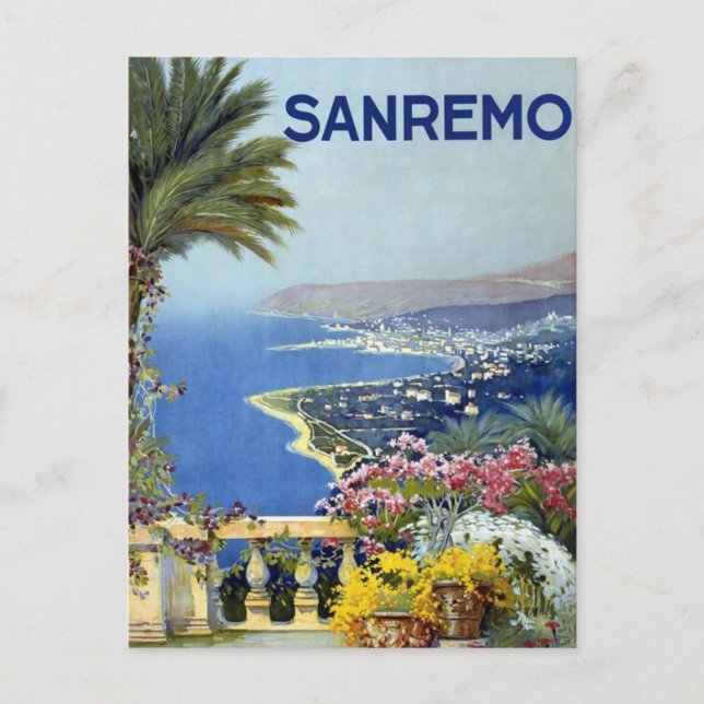 Cartão Postal Sanremo Italy Vintage (Frente)
