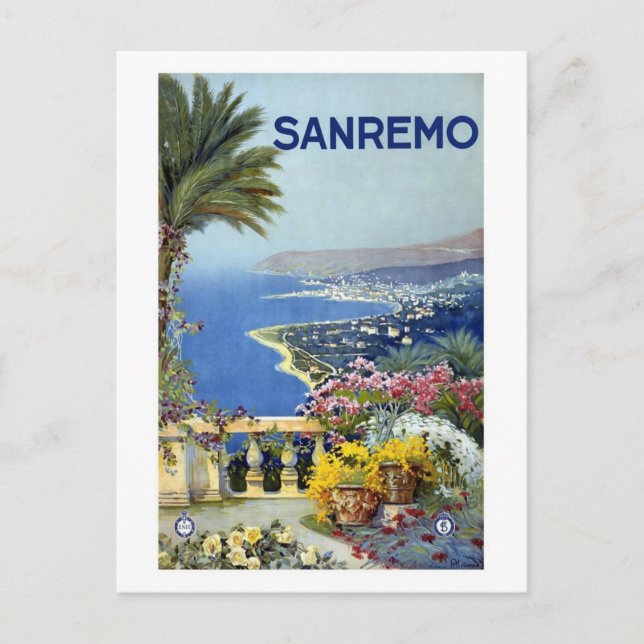 Cartão Postal Sanremo Italy Vintage (Frente)