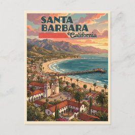 Cartão Postal Santa Barbara Califórnia Viagem Vintage