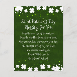 Cartão Postal Santa Bênção no Dia de São Patrício Que a Estrada 