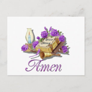 Cartão Postal Santa Bíblia Amen