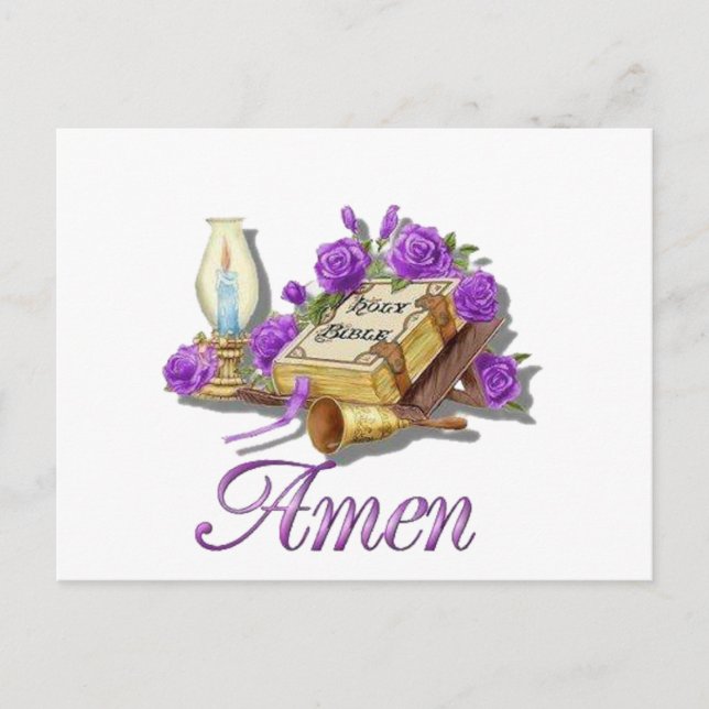 Cartão Postal Santa Bíblia Amen (Frente)