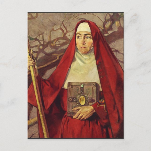 Cartão Postal Santa Brígida de Kildare Chama Celta Arte Sagrada (Frente)